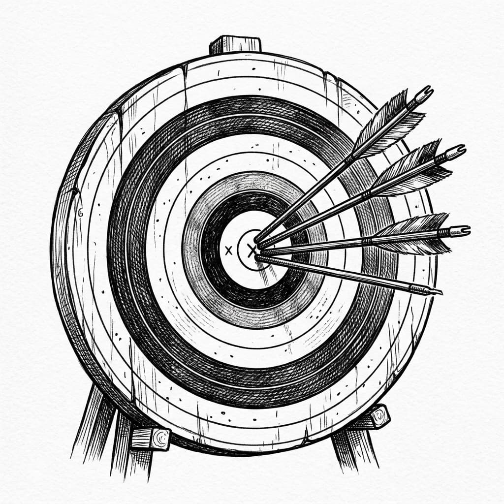 JobVumi Mission - Precision Archery Target Sketch