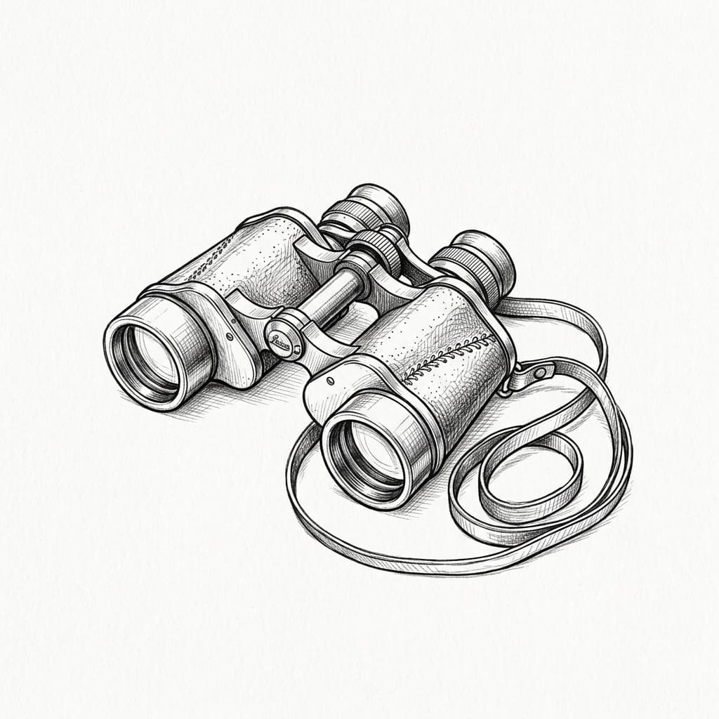 JobVumi Vision - Vintage Binoculars Sketch