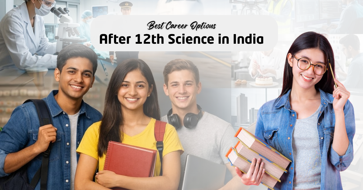 career options after 12th science in India showing engineering, medical, AI and data science career paths