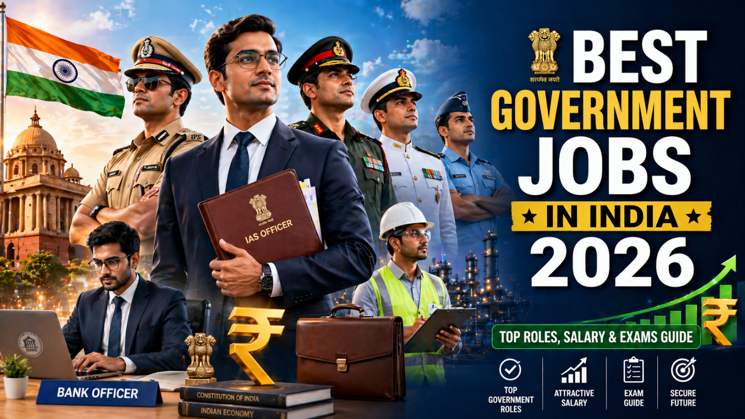 Best Government Jobs In India 2026 – Top Roles, Salary & Exams Guide
