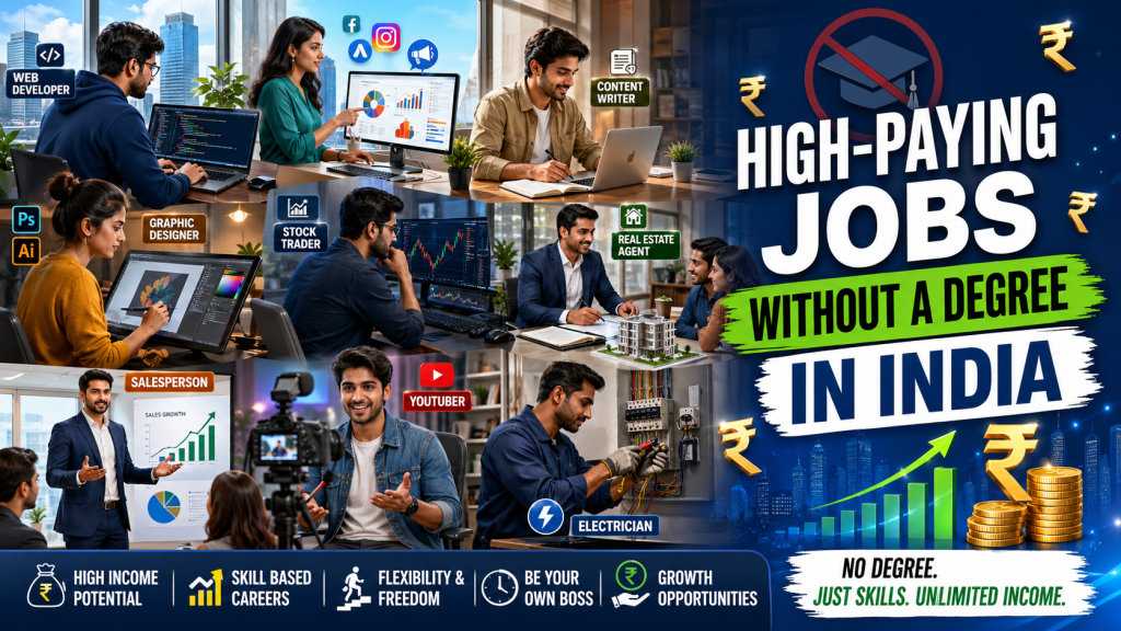 Top 10 High-Paying Jobs in India Without a Degree (2026 Guide)