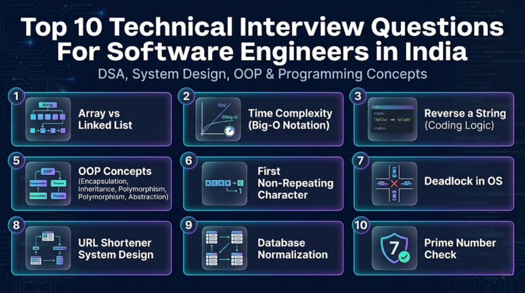 Top 10 technical interview questions for software engineers in India