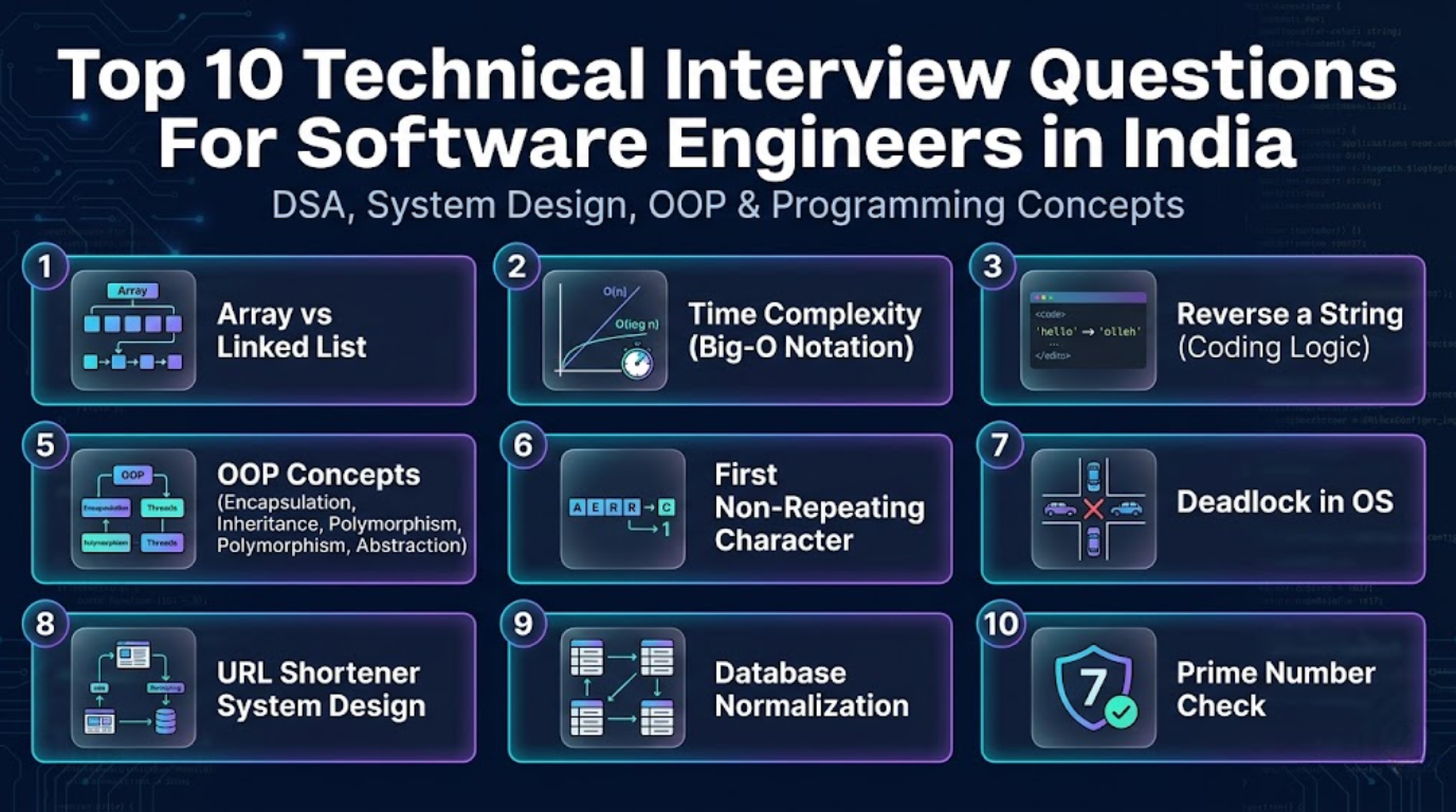 Top 10 technical interview questions for software engineers in India