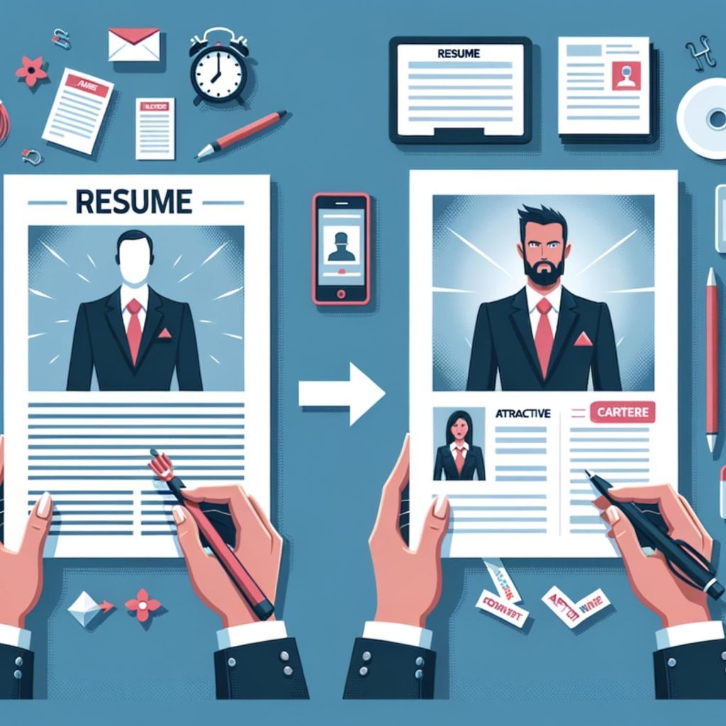Split view of ATS failure and optimized resume with AI checks
