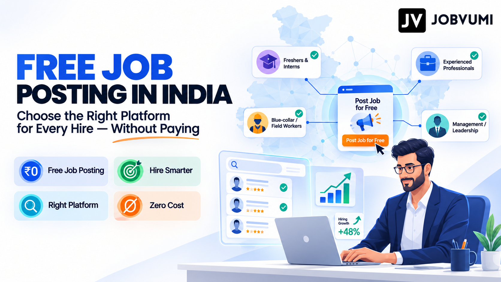 Free Job Posting in India with JobVumi helping employers hire candidates on free platforms.